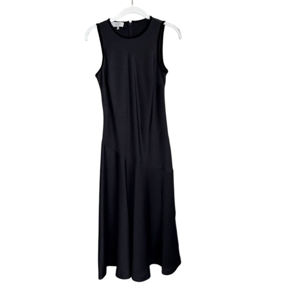 Hobbs London black velvet trim size 4 sleeveless maxi dress
